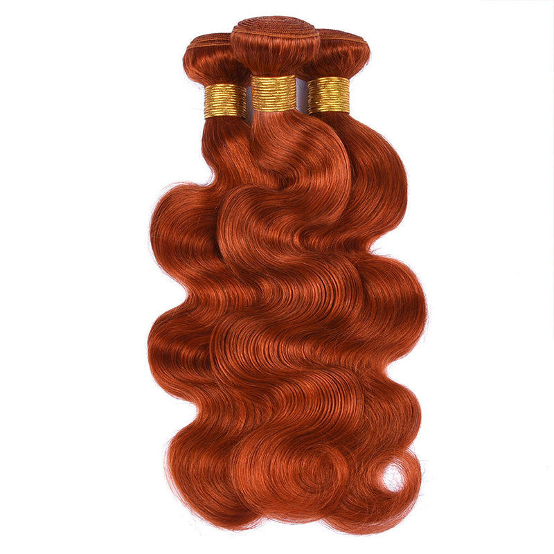 Orange Ginger Body Wave Bundles Deal 100% Virgin Human Hair Extension
