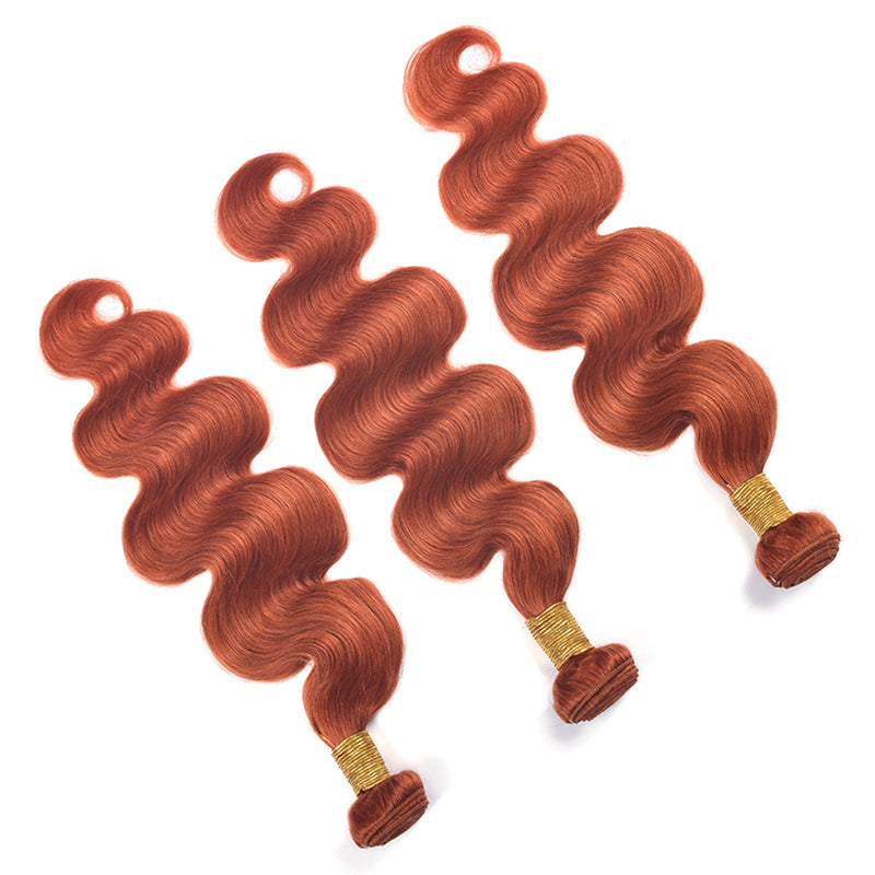 Orange Ginger Body Wave Bundles Deal 100% Virgin Human Hair Extension
