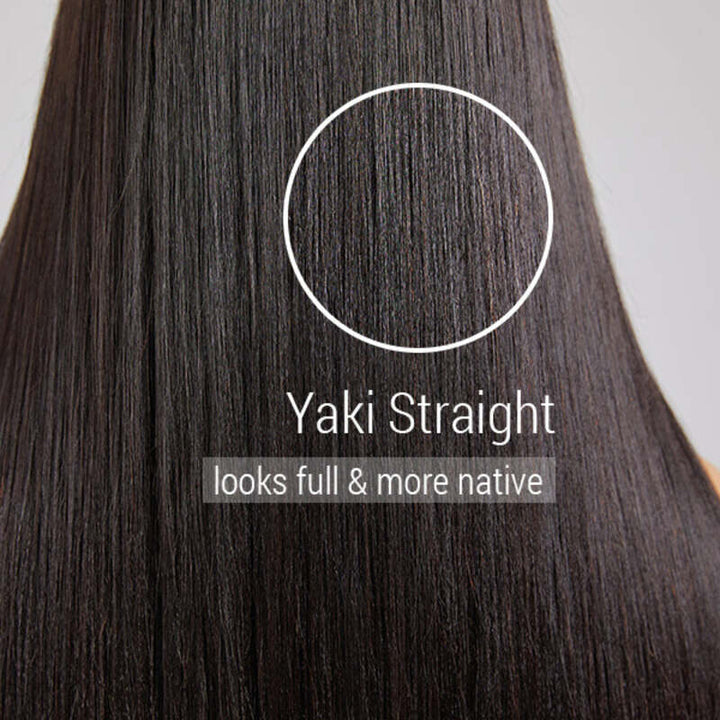 Curly Edges Hairline Glueless Yaki Straight 13x4/13x6 Lace Frontal Wigs