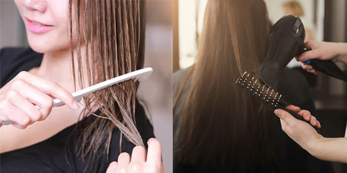 Can human hair wigs be dried in the dryer?
