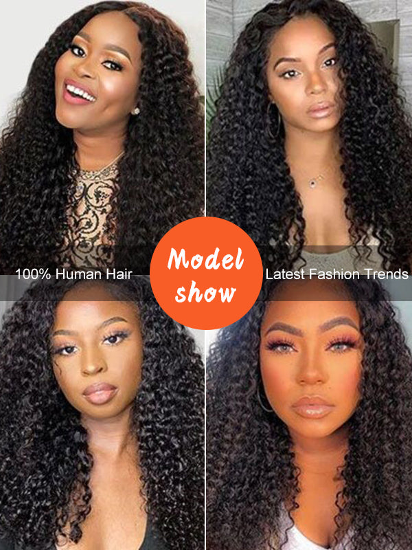 4A/4B  Kinky Curly V Part Wig No Leave Out Upgraded V Part Wig 100% Human Hair