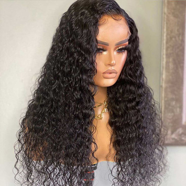 Glueless 3A/3B Spiral Curl Wigs Lace Closure Wigs Pre Bleached Human Hair Wig