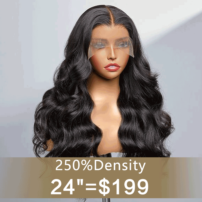250% High Density #T1B/4/27 13x6 Full Lace Frontal Wigs Body Wave Human Hair Wigs