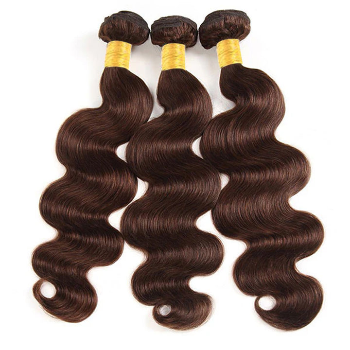 #4 Chocolate Brown Body Wave Bundles Deal 100% Virgin Human Hair Weave