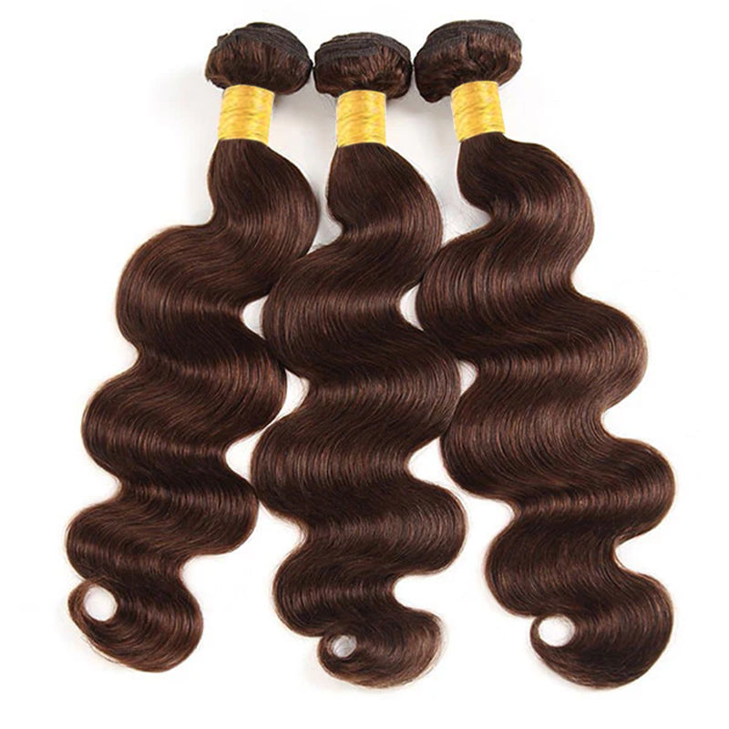 #4 Chocolate Brown Body Wave Bundles Deal  CheetahBeauty 100% Virgin Human Hair Weave