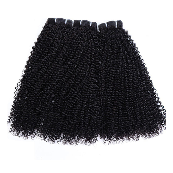 Clearance | 15A Curly Wave Double Drawn Raw Hair Bundles, Free 5x5 Lace Closure