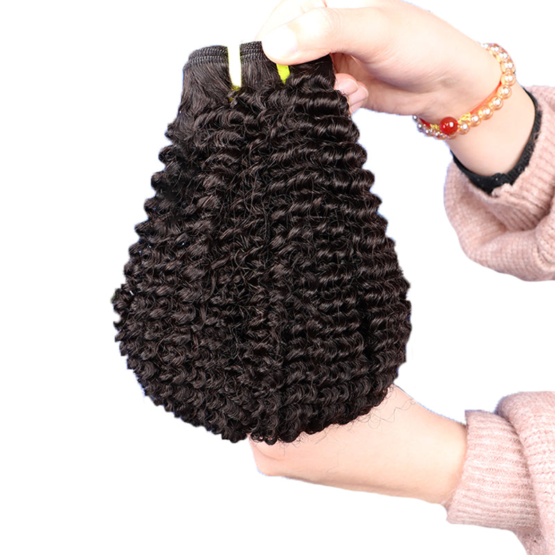 Clearance | 15A Curly Wave Double Drawn Raw Hair Bundles, Free 5x5 Lace Closure