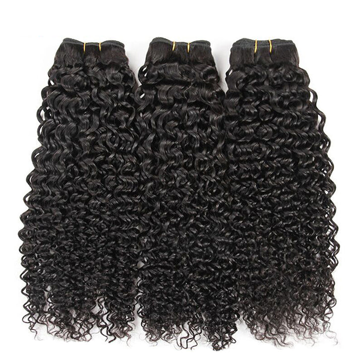 Clearance | 15A Curly Wave Double Drawn Raw Hair Bundles, Free 5x5 Lace Closure