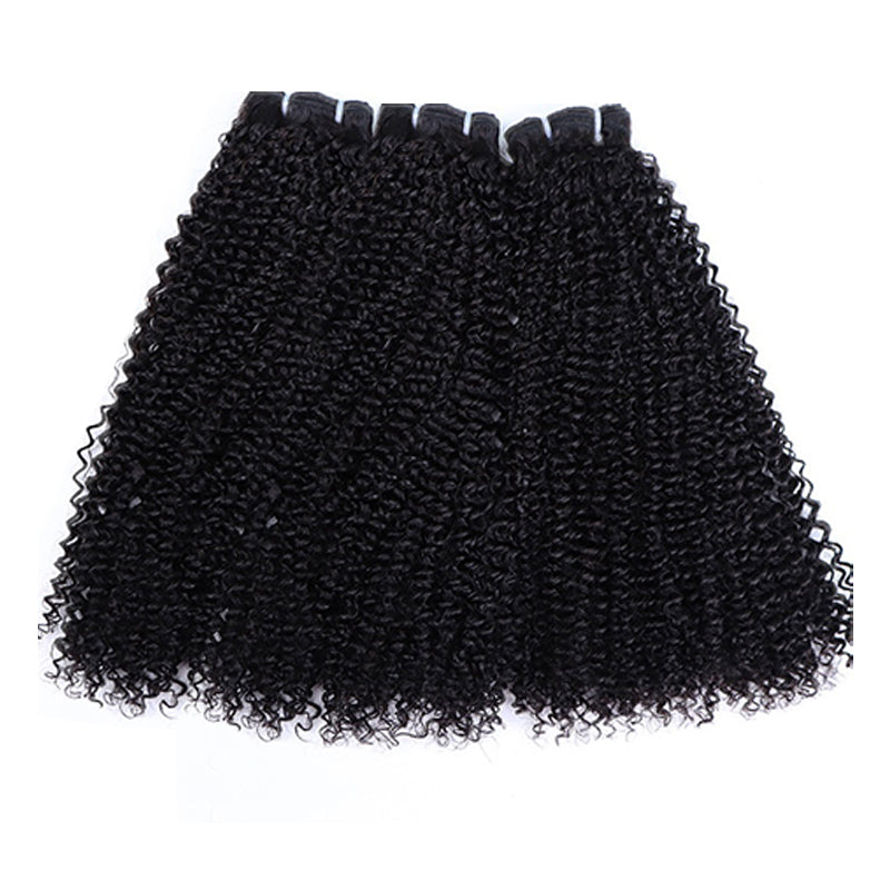 15A | Curly Wave Double Drawn Bundles Kinky Curly Raw Human Hair Bundles, Triple Lifespan