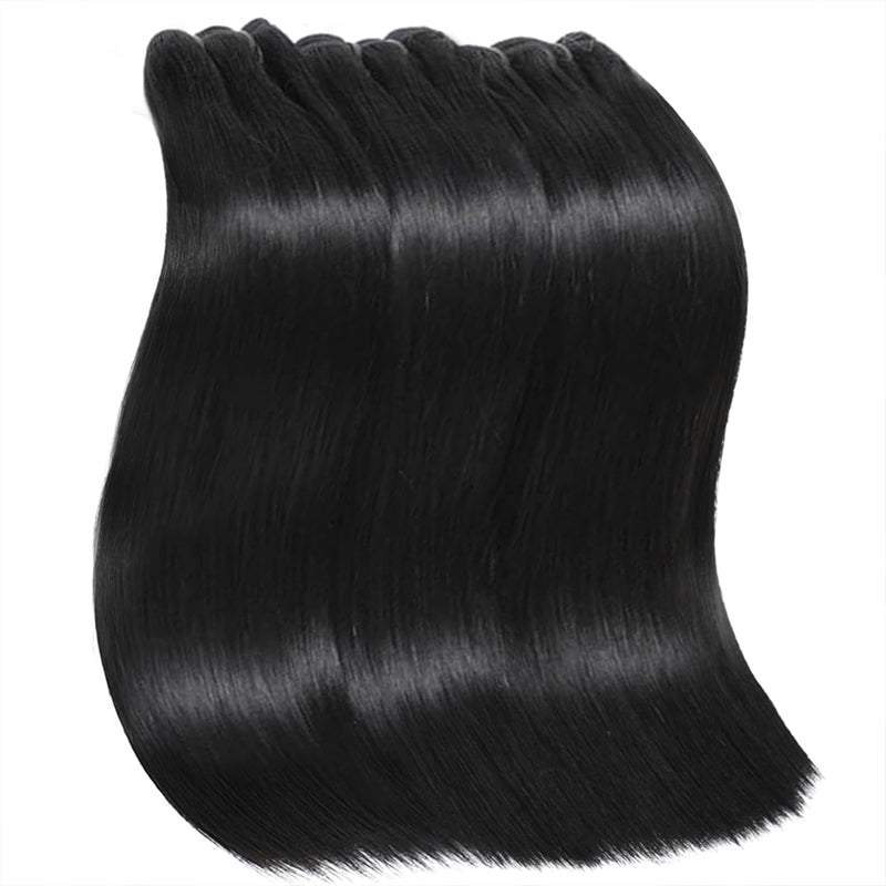 Clearance | 15A Double Drawn Raw Human Hair Bundles, Free 5x5 Closure