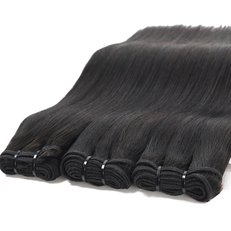 Clearance | 15A Double Drawn Raw Human Hair Bundles, Free 5x5 Closure