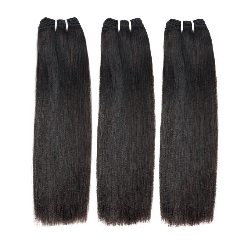 15A | Straight Double Drawn Raw Human Hair Bundles, Triple Lifespan