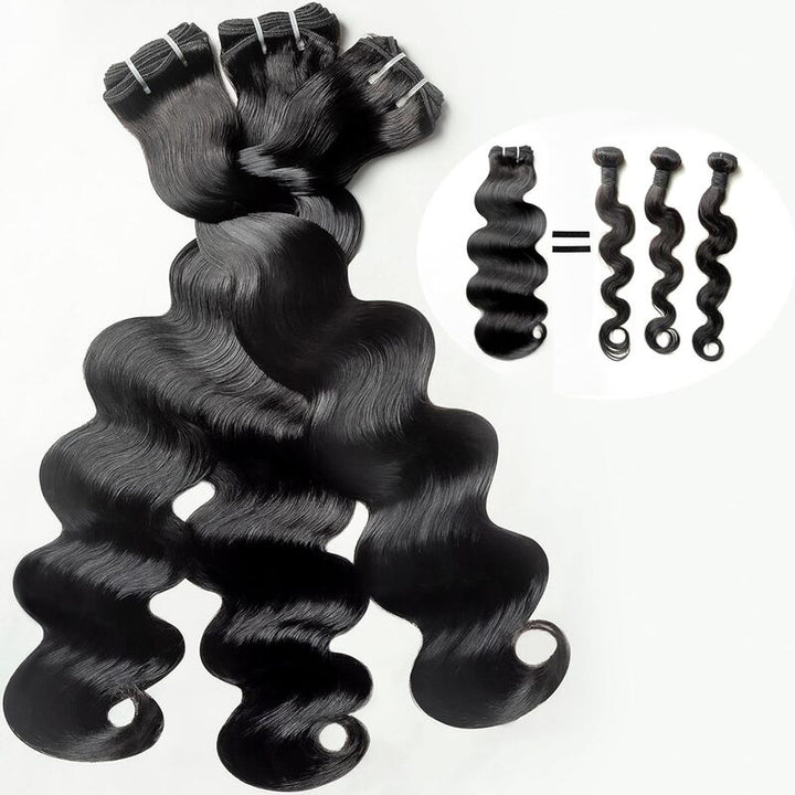 15A | Body Wave Double Drawn Raw Human Hair Bundles, Triple Lifespan