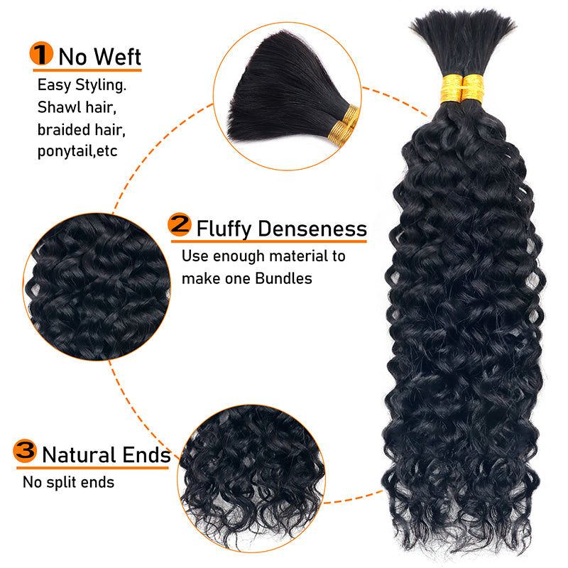 Flash Sale |Boho Braids Water Wave Hair Bulk For Braids 100% Human Hair Extensions 100g