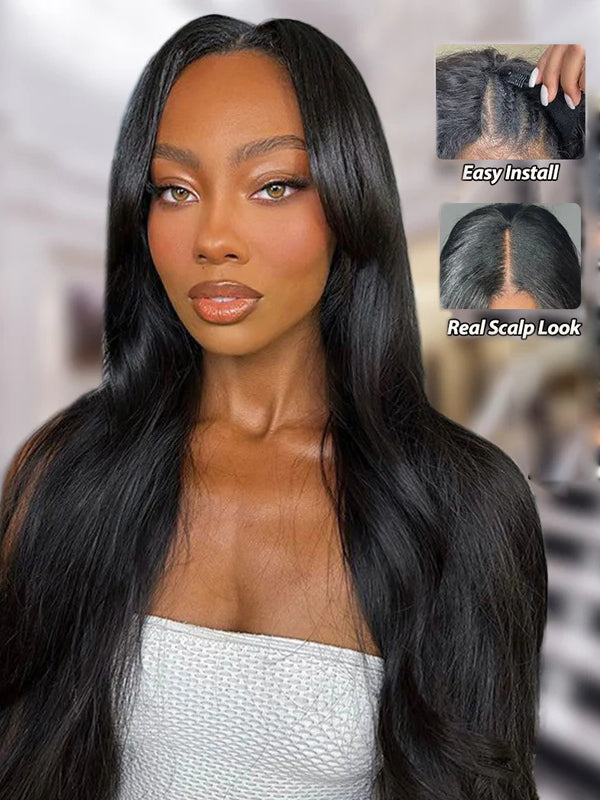 Flash Sale | Straight V Part Wig No Leave Out Upgraded V Part Wig 100% Remy Hair