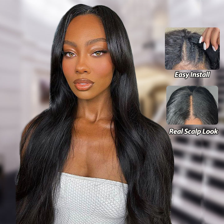 Straight V Part Wig No Leave Out Upgraded V Part Wig 100% Human Hair