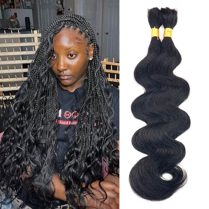 #1B Body Wave Bulk Human Hair For Braiding