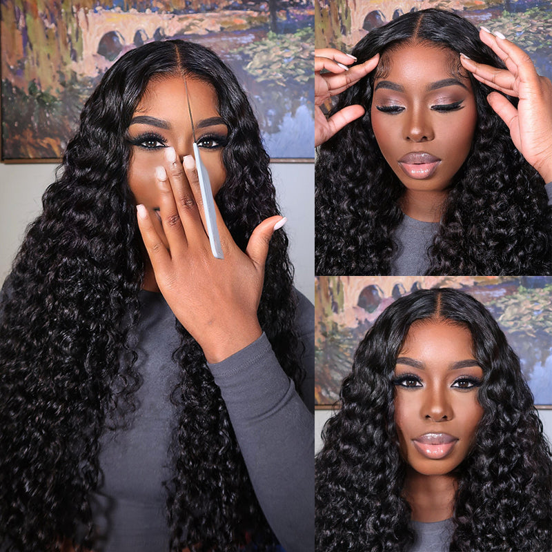 One Wig Two Styles | Glueless 5x5 Curly Wave Lace Closure Wig With Removable Bangs