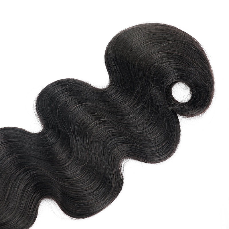 Clearance | 15A Body Wave Double Drawn Raw Hair Bundles, Free 5x5 Lace Closure