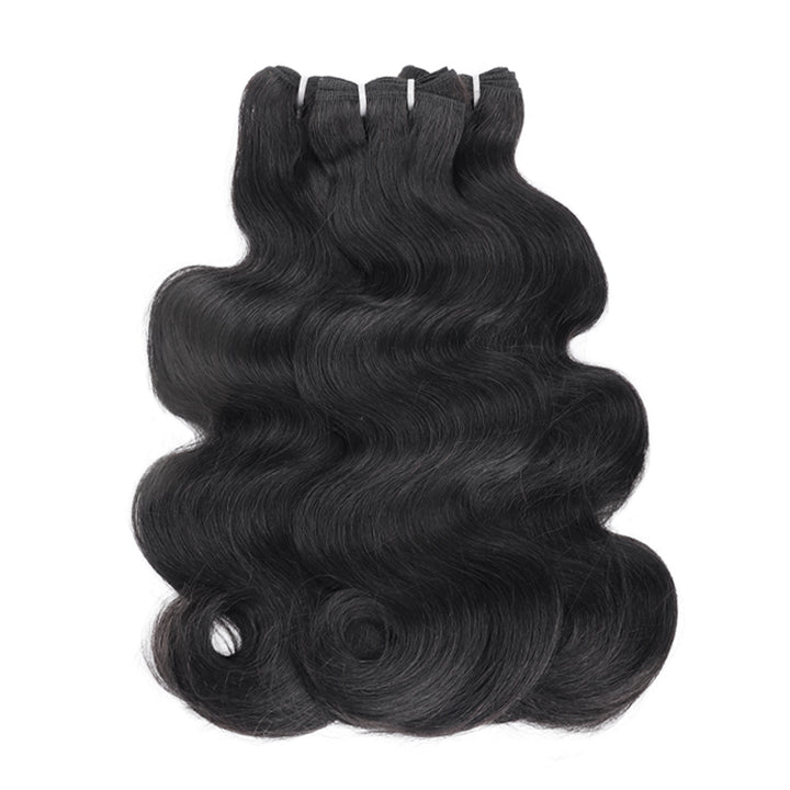 Clearance | 15A Body Wave Double Drawn Raw Hair Bundles, Free 5x5 Lace Closure