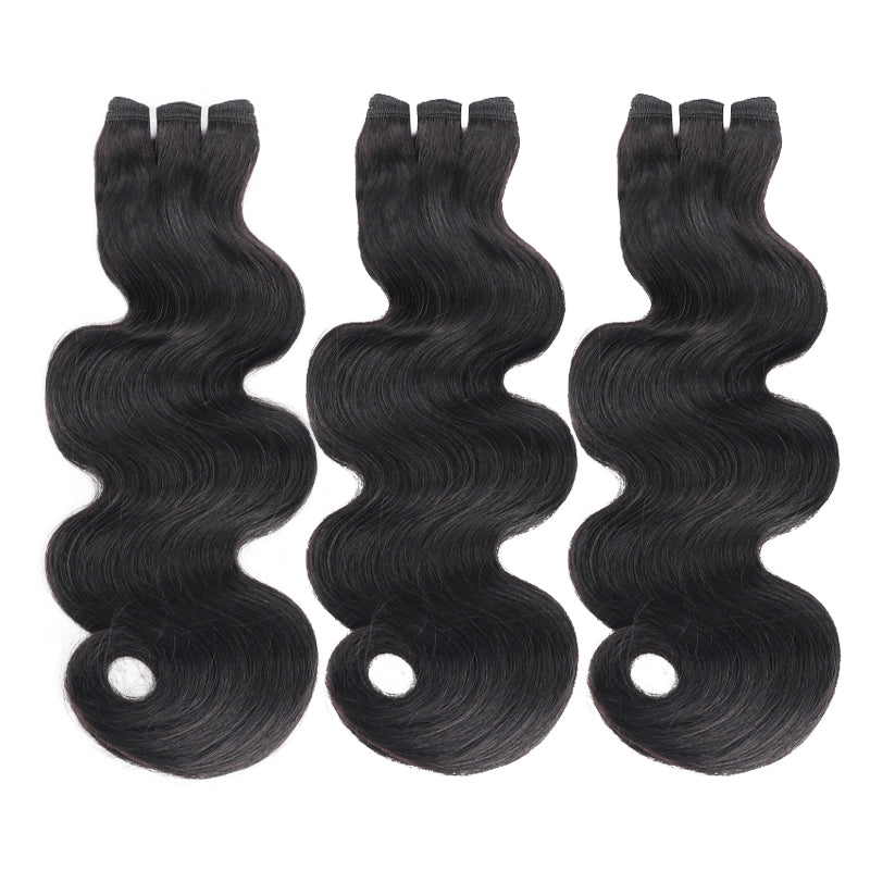 15A | Body Wave Double Drawn Raw Human Hair Bundles, Triple Lifespan