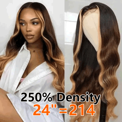 250% High Density #T1B/4/27 Body Wave 13x6 Full Lace Frontal Human Hair Wigs