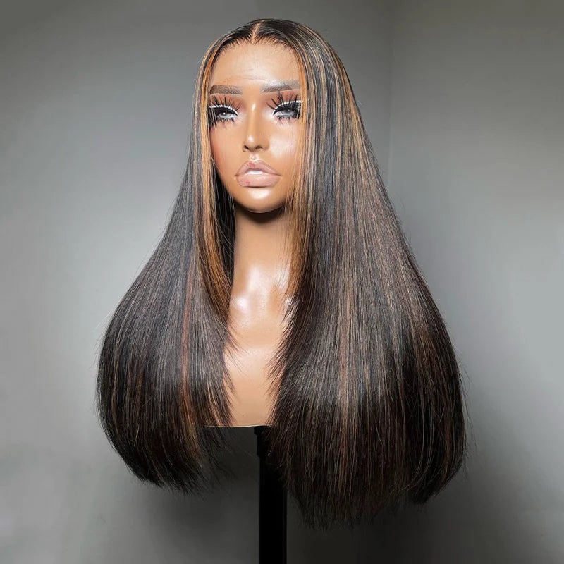 Super Double Drawn | 250% Density FB30 Balayage Straight Wig 13x6 Lace Front Wigs Raw Virgin Hair