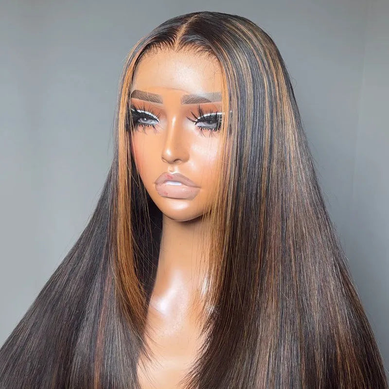 Super Double Drawn | 250% Density FB30 Balayage Straight Wig 13x6 Lace Front Wigs Raw Virgin Hair