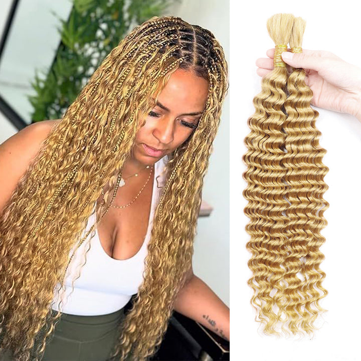 Fast Shipping | Deep Wave Braid Hair Bulk 100% Human Hair Extensionsfor Braiding 100g