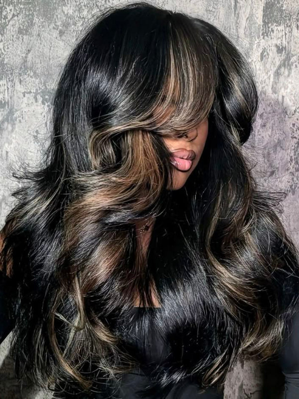 Highlights 16"-34" 7x6/13x6 Wavy Yaki Texture Natural Hair Lace Front Wigs