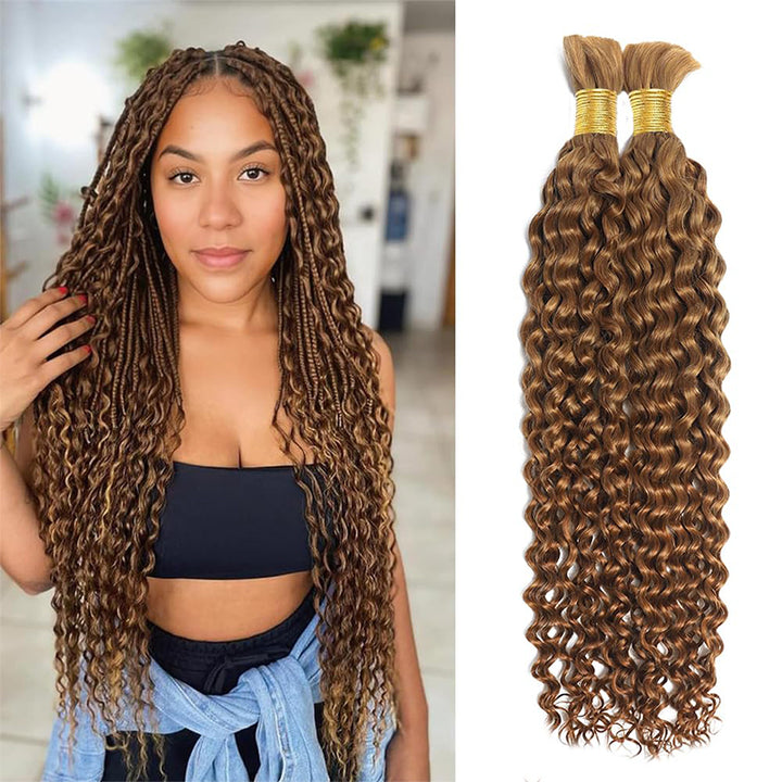 #30 water wave bulk human hair for braiding