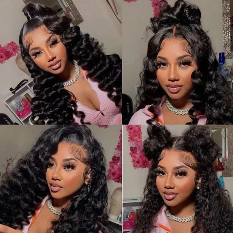 Loose Wave 360 HD Transparent Lace Front Wig Pre-plucked Human Hair Wig