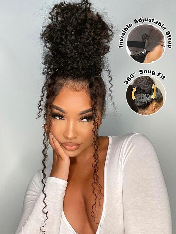360 Full Lace Frontal Wigs Curly Wave Pre-plucked Lace Human Hair Wigs