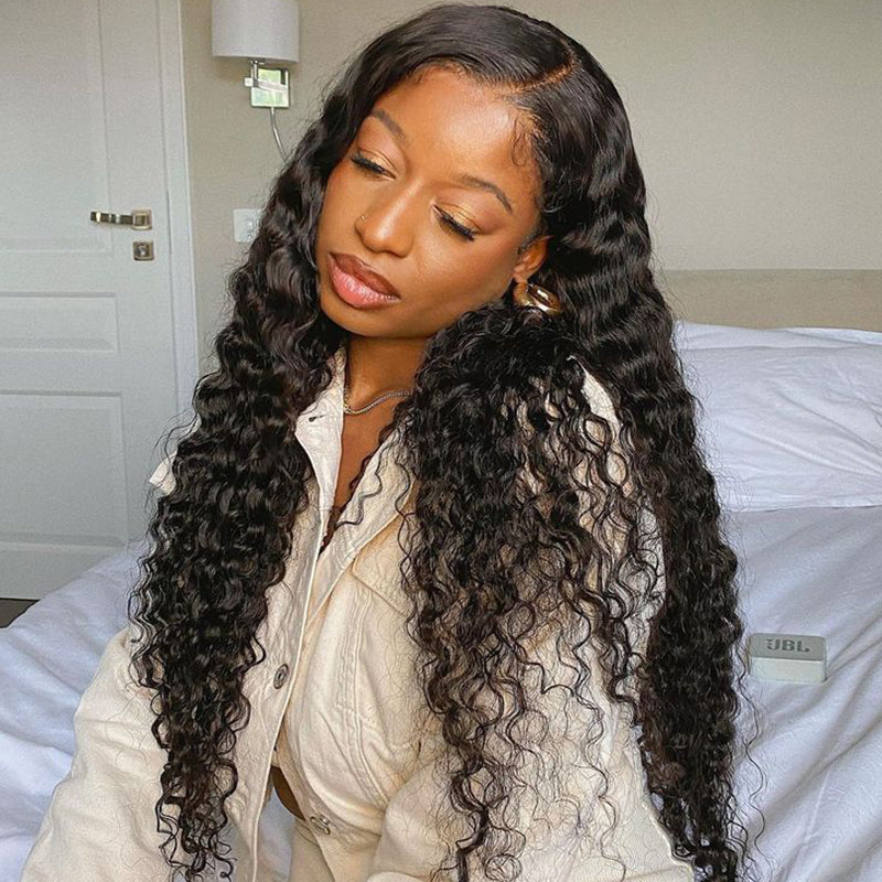 Glueless 3A/3B Classic Curl Wigs Lace Closure Wigs Pre Bleached Human ...