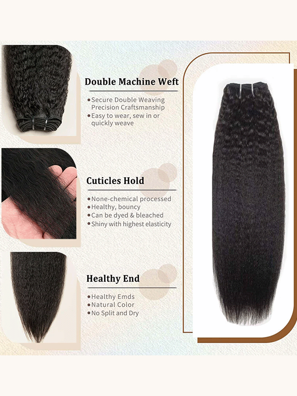 Raw Hair | Kinky Straight Bundles Deal 100% Raw Virgin Human Hair With HD Closure & Frontal