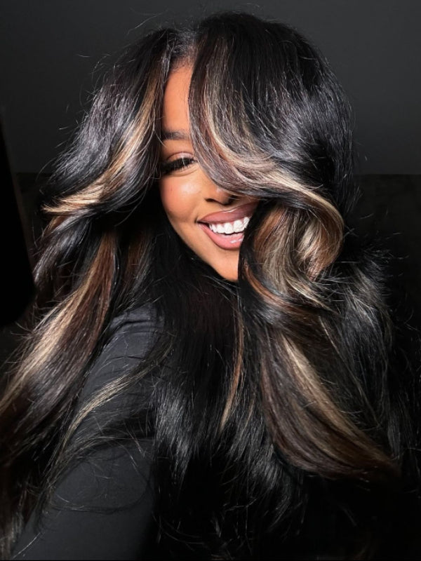 Highlights 16"-34" 7x6/13x6 Wavy Yaki Texture Natural Hair Lace Front Wigs