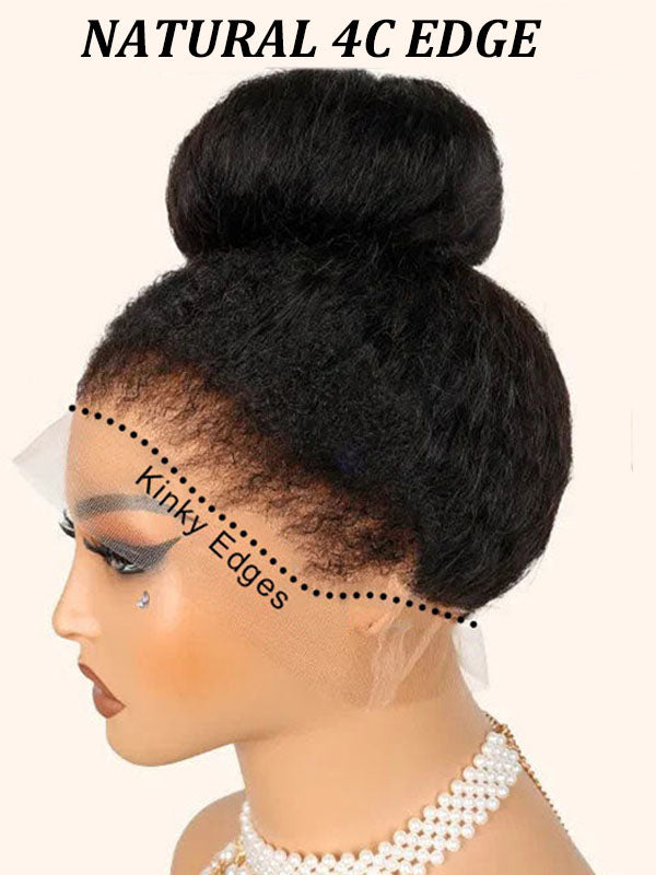 Perruque Lace Frontal 360° Invisi-Strap, Cheveux Humains Noirs Naturels 