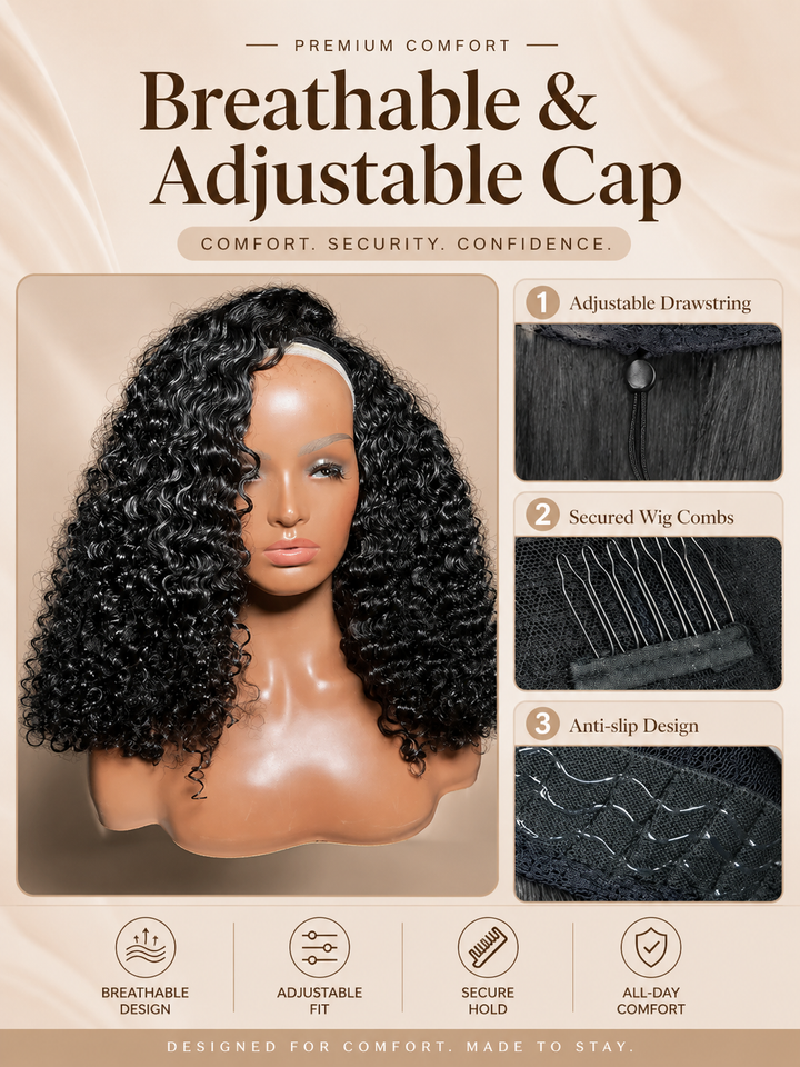 Insta Wig Burmese Curl 3 IN 1 Half Wig Glueless Flexi-Fit Drawstring Wig