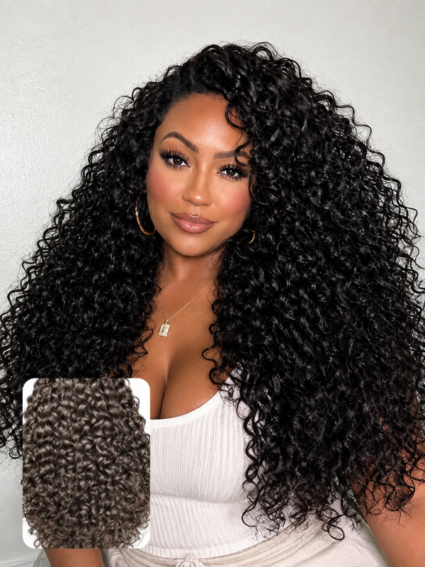 3 in 1 Half Wig Indian Curly Wig Glueless Flexi Fit Drawstring Wig