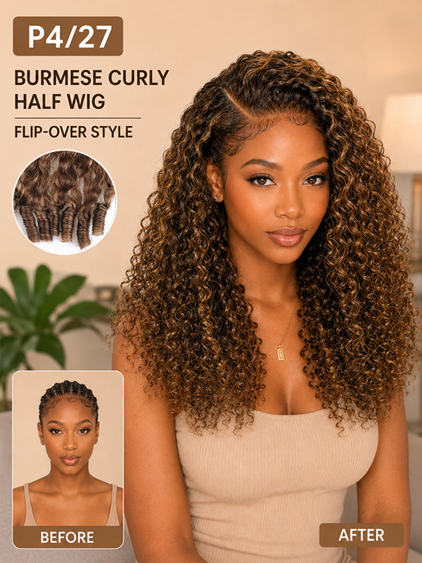 Insta Wig Burmese Curl 3 IN 1 Half Wig Glueless Flexi-Fit Drawstring Wig