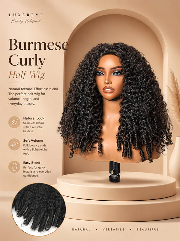 Insta Wig Burmese Curl 3 IN 1 Half Wig Glueless Flexi-Fit Drawstring Wig