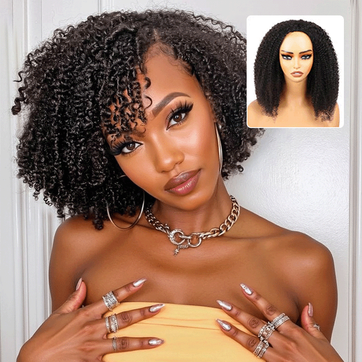 Afro Insta Wig Kinky Curly / Kinky Straight 3 IN 1 Half Wig Glueless Flexi-Fit Drawstring Wig