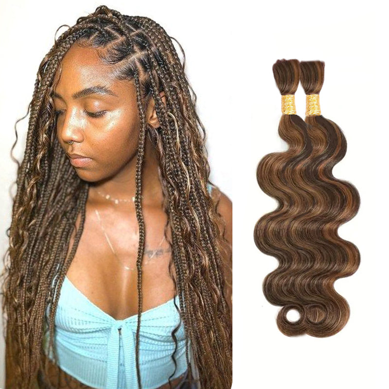 #P4/30 Highlight Body Wave Bulk Human Hair For Braiding