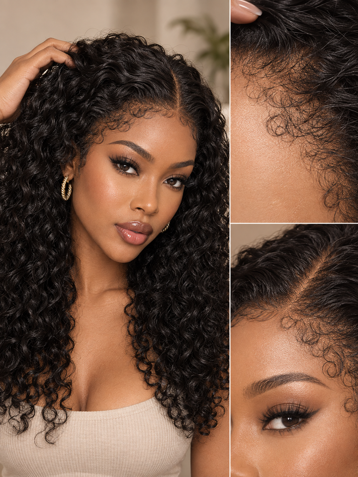 4C Curly Edges Burmese Curly 7x6/13x6 Lace Frontal Wigs With Natural Baby Hair
