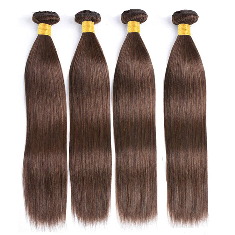 #4 Chocolate Brown Straight Bundles 100% Virgin Human Hair Extension