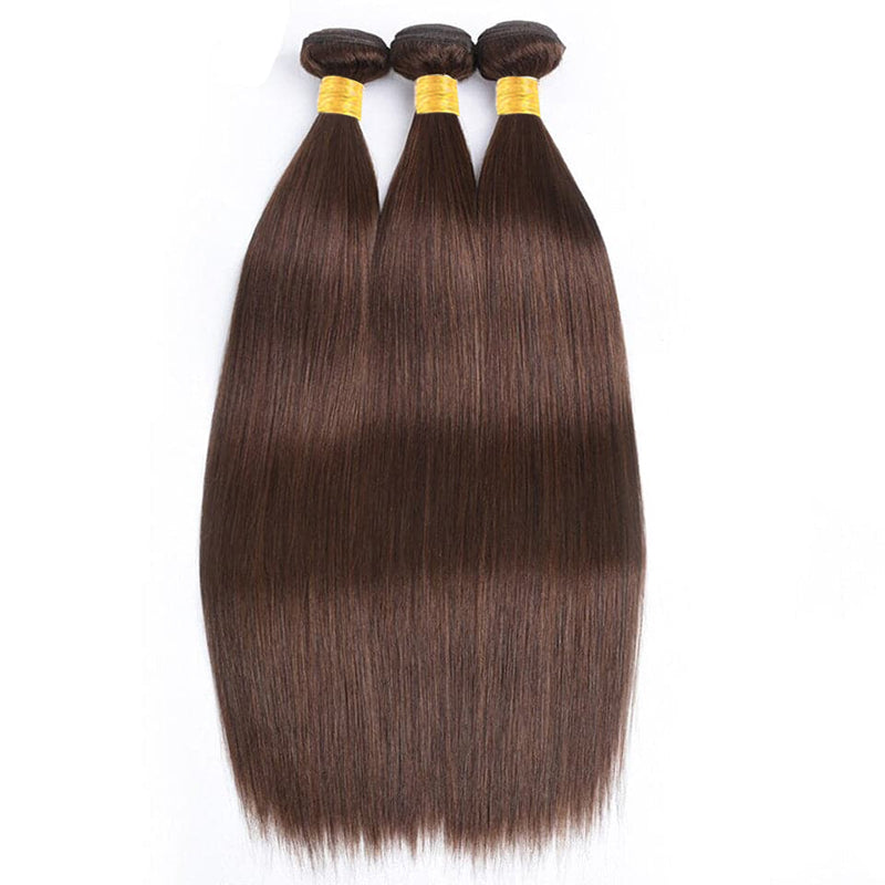 #4 Chocolate Brown Straight Bundles 100% Virgin Human Hair Extension