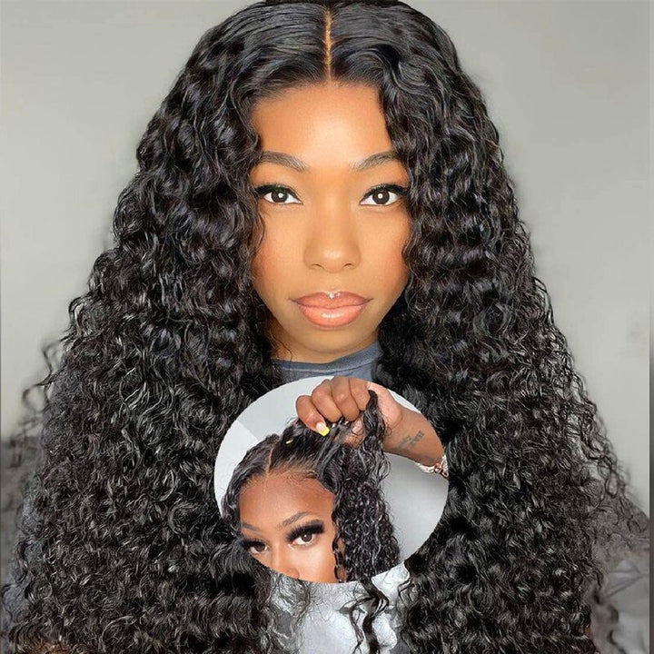 Wear & Go | 6x4.5 Glueless Wig Deep Wave / Water Wave / Curly Wave Quick & Easy Glueless Lace Wig With Breathable Cap Air Wig