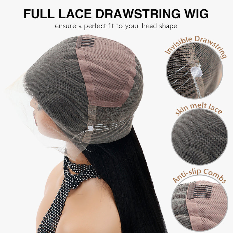 Invisi-Strap Full Lace Wig | Snug Fit 180% Density Deep Water Wave 100% Virgin Human Hair