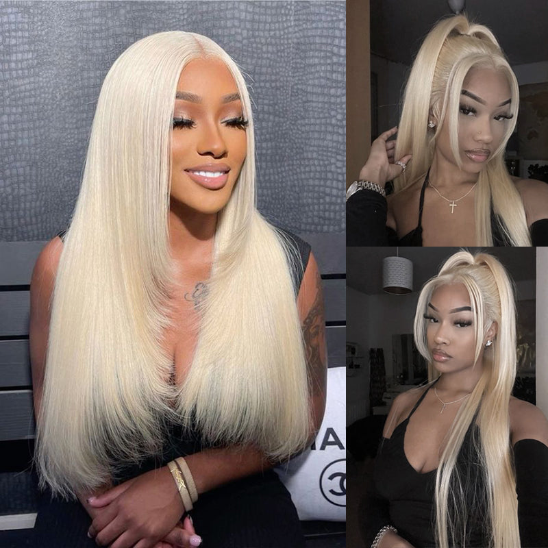 #60 Blonde Straight/Body Wave 13x6 Full Frontal Transparent Lace Human Hair Wigs