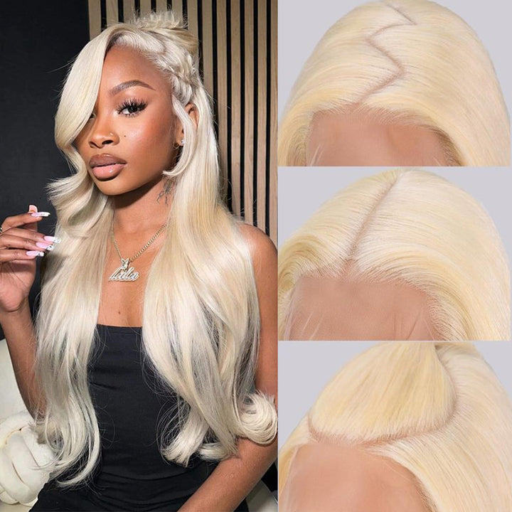 #60 Blonde Straight/Body Wave 13x6 Full Frontal Transparent Lace Human Hair Wigs